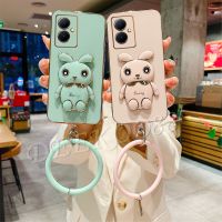 เคส VIVOY02T VIVOY27 VIVOY78สำหรับ VIVO 5G 4G Y02T Y27เคสโทรศัพท์น่ารักพร้อมที่ยึด3D รูปกระต่าย + สายรัดข้อมือเคสนิ่มเคสสมาร์ทโฟนฝาครอบ