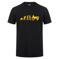 Evolution Born To Farm Tractor T-shirt Funny Birthday Gift For Farmer Dad Father Husband Men Summer Short Sleeve Cotton T Shirts  AZBN