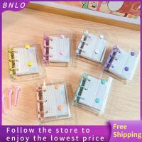 BNLO สมุดโน๊ตที่เพิ่มหน้าได้วงแหวน3ห่วงพร้อมแฟ้มหน้าด้านใน Mini คุณภาพสูงสมุดจดกระเป๋าที่รัดคู่ของขวัญนักเรียน