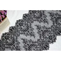 KGUISS Wide 43-45cm 21 colors Chantilly lace handmade DIY cloth fabric accessories Eyelash Lace Trim with Double Edges