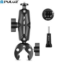 PULUZ PU909B ที่หนีบมอเตอร์ไซค์จักรยาน Handlebar Super ยึดแบบหนีบ Dual 360 ° Rotatable Ball หัวกล้องเพื่อการกีฬาอะแดปเตอร์ Mount &amp; 1/4นิ้วที่ยึดสกรูอะไหล่อะแดปเตอร์สำหรับ GoPro iPhone Insta360 X3/X2