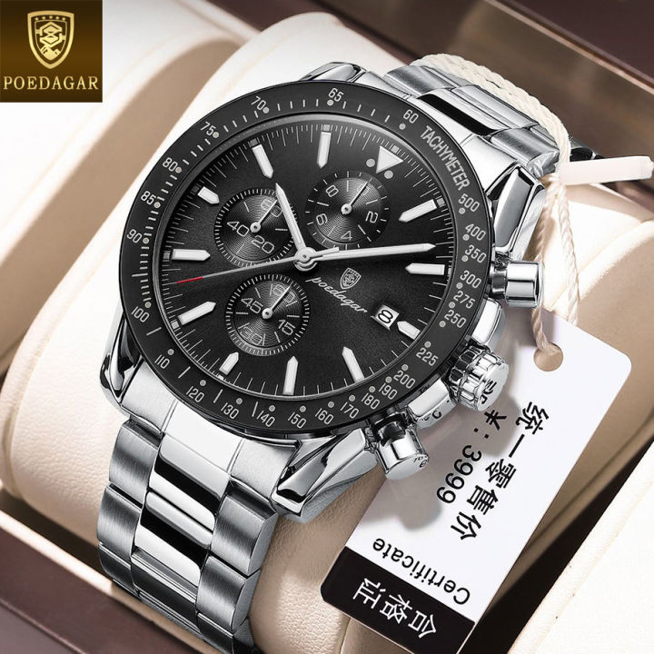 POEDAGAR multifunctional watch for men water proof original luxury ...