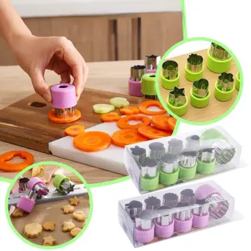 12Pcs Vegetable Cutter Shapes, Stainless Steel Durable DIY Fruit Cookie  Stamp Cake Food Cutting Mold Kitchen Tool