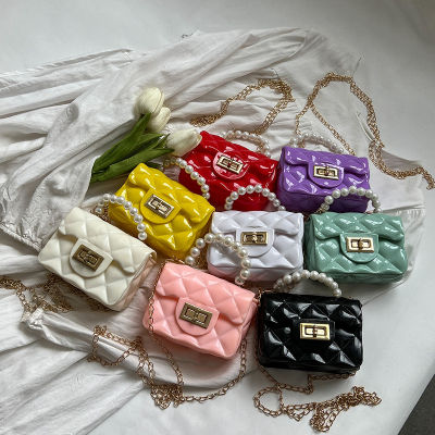 Childrens Portable Mini Small Bag Womens 2023 New Fashionable Fashionable Niche Jelly Bag Western Style Chain Crossbody Bag