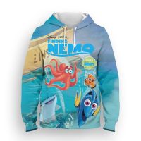 Finding Nemo-Sudadera con capucha para hombre y mujer, suéter de gran tamaño con estampado 3D de dibujos animados de Disney, ropa de calle para niño y niña