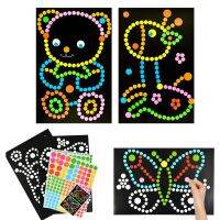 10/15pcs Colorful Dot Primary Mosaic Puzzle Stickers Games DIY Cartoon Animal Learning Education Toys For Children Kids Gift