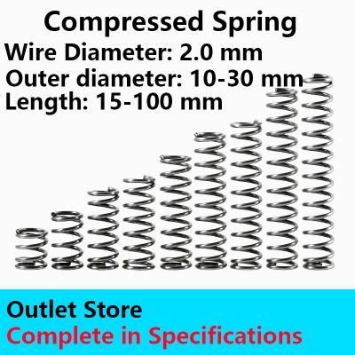◄☼ Compression spring Compressed Spring Retracing Spring Line Diameter 2.0mm External diameter 10-30mm Length 15mm-100mm