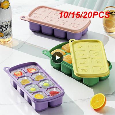 10/15/20PCS Summer Easy To Fall Off Ice Maker Refrigerator Ice Case Internet Red With Lid Ice Block Mold Kitchen Diy Accessories Ice Maker Ice Cream M
