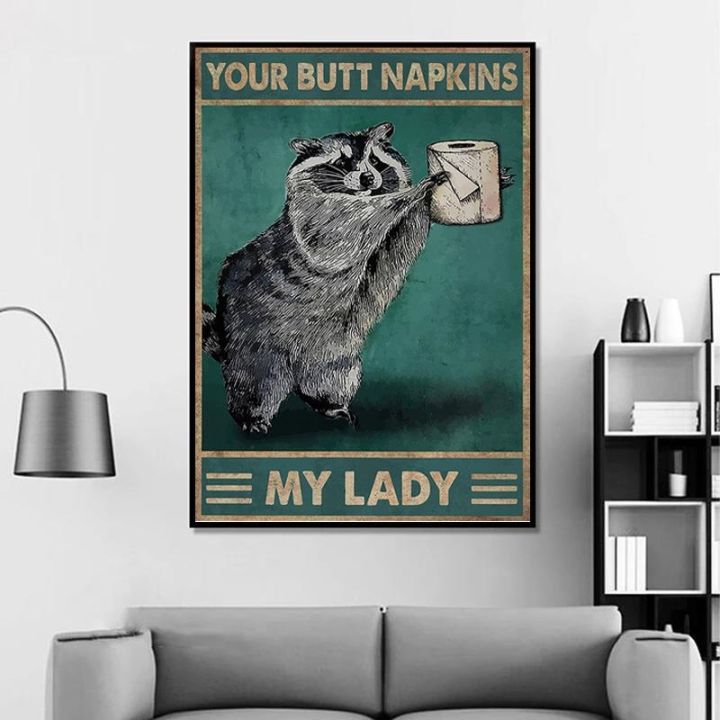 your-butt-napkins-my-lady-paper-canvas-painting-animal-posters-prints-wall-art-pictures-for-funny-toilet-wall-decoration-cuadros