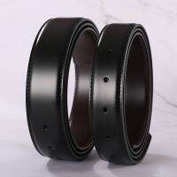 Belts No Buckle 2.8 3.0 3.3 3.5 3.8cm Width Use on Both Sides Brand Pin Leather Double-sided Mens