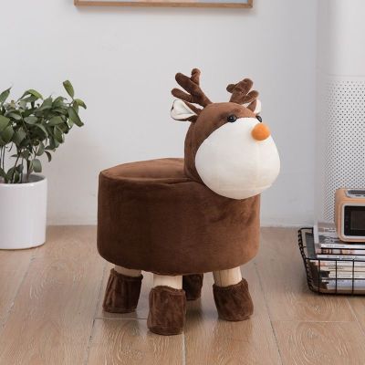 [COD] Internet celebrity cartoon fabric shoe changing stool childrens creative home lazy cute animal baby bench