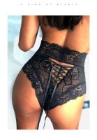 plus size high-waist lace panties, thongs, hollow underwear, lingerie