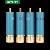 DIYLIVE High wind ORTFON copper gold plated self-locking soldering free RCA plug audio signal cable lotus connectorWires Leads Adapters