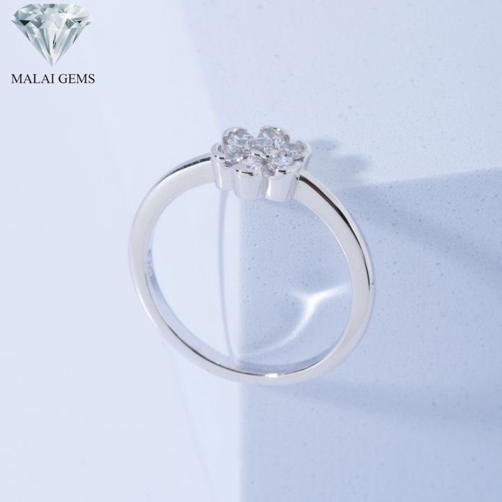 malai-gems-แหวนดอกไม้-แหวนเพชร-เงินแท้-925-เคลือบทองคำขาว-ประดับเพชรสวิส-cz-รุ่น-291-rh0010-แถมกล่อง-แหวนเงินแท้-แหวนเงิน-แหวน