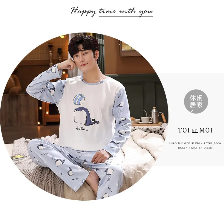 New Pajama Trendy Pyjamas Cute Seal Printing for Lovers Autumn