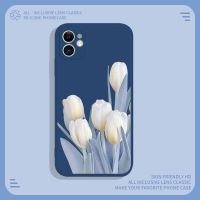 ดอกไม้ทิวลิปขาวซิลิโคน Vivo สำหรับ Huawei Apple OPPO Xiaomi สำหรับเด็กผู้หญิงเคสโทรศัพท์มือถือ