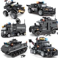 City SWAT Team Police Truck Car Panzer Tank Building Blocks Brick Police Station Figures Arme Model Educational Toys Building Sets