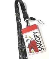 SNOOPY W  สายคล้องคอ สายคล้องบัตร ที่ใส่บัตร ซองใส่บัตร ที่ใส่บัตร พร้อมสายคล้องคอ ลาย SNOOPY W งานดี สวยงาม สำหรับ บัตร 6x8 cm (body 7x11cm)   BY  PMY  SHOP