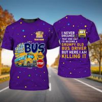 Personalized School Bus Driver Shirt, Personalized 3D Grumpy Old Bus Driver Tshirt Men Women, School Driver Shirts,Unisex Driving Tshirt 3 D School Bus Driver Design Shirt, Graphic School Bus Shirt