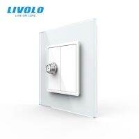 Livolo ปลั๊ก Satv ซ็อกเก็ตดาวเทียมผนังมาตรฐานของสหราชอาณาจักรหน้าจอโทรศัพท์คริสตัลสไตล์กระแสไฟฟ้าต่ำมี3สีให้เลือก