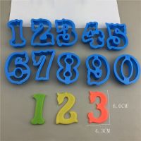 10Pcs/set Large 0-9 Arabic Numbers Cookie Cutter Molds Plastic 3D Pressable Biscuit Fondant Stamps DIY Birthday Cake Decoration Bread Cake  Cookie Acc