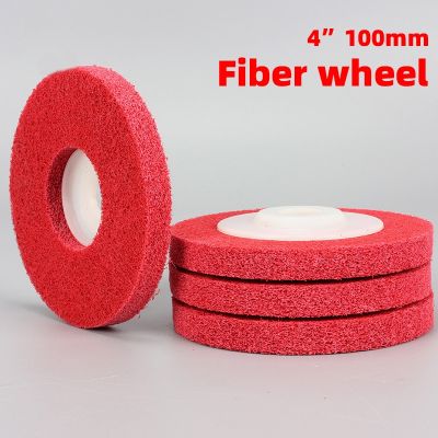 1PCS 4 quot; 100MM Diameter 16MM Mounting Hole Black Red Angle Grinder Sanding Disc Nylon Abrasive Fiber Polishing Buffing Wheel