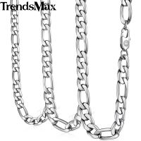 《 DTOU Fashion 》 Trendsmax Figaro ลิงค์สร้อยคอสำหรับผู้ชายโซ่สแตนเลสผู้ชาย39; S ของขวัญสีเงิน6 9มิลลิเมตร KKNM159