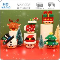 Merry Christmas Santa Claus Snowman Tree Stocking Present Deer Head Mini Diamond Blocks Bricks Building Toy for Children no Box