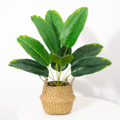 【cw】5240cm Fake Monstera Plants Artificial Palm Tree Plastic Banana Leaf Tropical Desktop Tree nch For Home Garden Wedding Decor