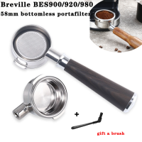 58มิลลิเมตรลึก Portafilter สำหรับ Breville BES900920980เครื่องชงกาแฟจับ304สแตนเลส2หูดัดแปลงกาแฟจับ