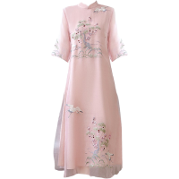 Pane CWwartChinese Styles Vintage Women Hanfu Midi Qipao Dresses China Traditional Elegant Cheongsam Tang Suit New Robe Orientale Close Thinking