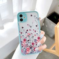 เคสโทรศัพท์ภาพดอกไม้ลายใบไม้วินเทจสำหรับ iPhone 12 11 13 Pro Max 14 Pro X XR XS Max 8 7 Plus SE 2020ปกป้องกล้อง PC แข็ง