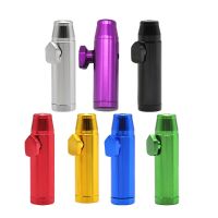 Aluminum Round Bullet Sniffer Snorter Dispenser Powder Boxes Matte Colorful 54MM Metal Mouth Tips Snuff Kit Box Nasal Pipe Fittings Accessories