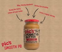 Pics Brand เนยถั่วเนื้อละเอียด ไม่เติมน้ำตาล Peanut Butter Smooth No Sugar (380g)