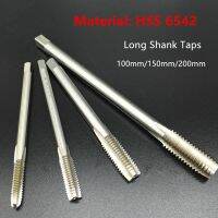 Jrealmer Machine Thread Tap HSS Taps 90/100/150/200 Long Shank Metric Plug Tap For Metalworking Tools Straight Flute Screw Tap