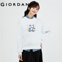 GIORDANO Women Huangshouyi Sereies Sweatshirts Abstract Print Fleece-Lined Sweatshirts Crewneck Fashion Casual Tops 99393367