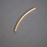 20Pcs Long Copper Curved Tube Spacers Connectors Brass Spacer Necklace Bracelet Charm Beads With Fillagree Jewelry Making 27172