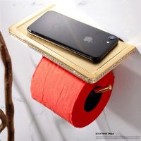 Copper Czech Crystal Bathroom Toilet Paper Holder Phone Holder Wall Mount WC Paper Holder With Shelf Towel Rack Tissue Accessory