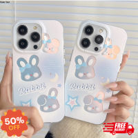 HG Iphone case ️เคสไอโฟน11/12/13/14 Pro max เคสเลเซอร์ Cute Bunny Silicone Laser Case For iPhone 11,12,13,12PM,13PM,14PM เคสมือถือไอโฟน ส่งฟรี