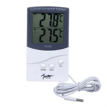 Room Thermometer LX905 With Probe / Sensor Digital Wall Clock Outdoor  Thermometer Large LED Screen Diaplay