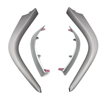 1Set Center Air Vents Chrome Trim Strip Parts Accessories Fit for Toyota Corolla Altis 2007-2013 Dashboard Lower+Upper Trim Cover Silver Grey