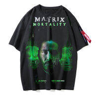 Matrix ผู้ชายฤดูร้อนเสื้อยืดแขนสั้นสำหรับสตรี Tees เสื้อยืดสีดำสำหรับทั้งหญิงและชายแขนสั้นวัยรุ่น Streetwear Harajuku Ripped กราฟิกพิมพ์เสื้อ