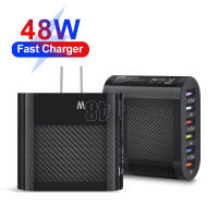 6พอร์ต USB Charger 48W Quick Charge 3.0 QC3.0 Fast Charging Wall Phone Adapter สำหรับ 14 13 Xiaomi Samsung