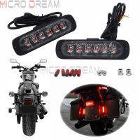 License Plate LED Auxiliary Brake Light Taillight Universal Motorcycle Flash Running Lights Red Tail Lamp W/ Mounting Kit