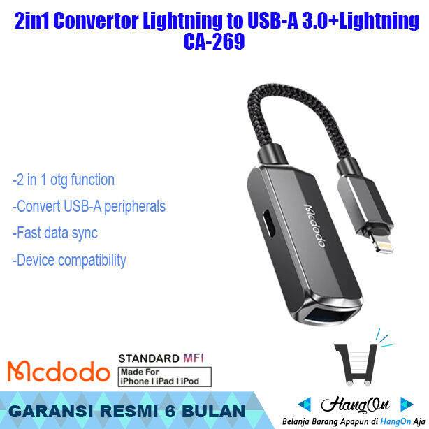 Mcdodo Ca Converter Otg Usb To Lightning Charger A Iphone Lazada Indonesia