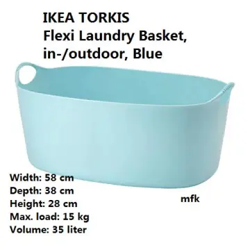 TORKIS Laundry basket, white/grey - IKEA