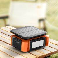 【YF】 Portable Waist Clip Fan 6000/10000Mah Battery Operated Hanging Neck With LED Light Solar Charging 3 Speeds For Outdoor Works