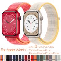 [HOT EWSGWJKKAI HOT] สายไนลอนสำหรับ Apple Watch Band 44มม. 45มม. 41มม. 40มม. 42มม. 38มม. 49มม. Correa สร้อยข้อมือ IWatch Series 3 4 5 6 Se 7 8 Ultra 49มม.