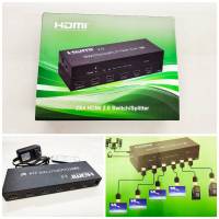 HDMI เข้า 2 ออก 4 (4K,1080P) HDMI OUTPUT 4 PORT INPUT 2 PORT (2ออก4 HDMI 2.0 Swithcher/Splitter) สินค้าดีมีคุณภาพ แข็งแรงทนทาน