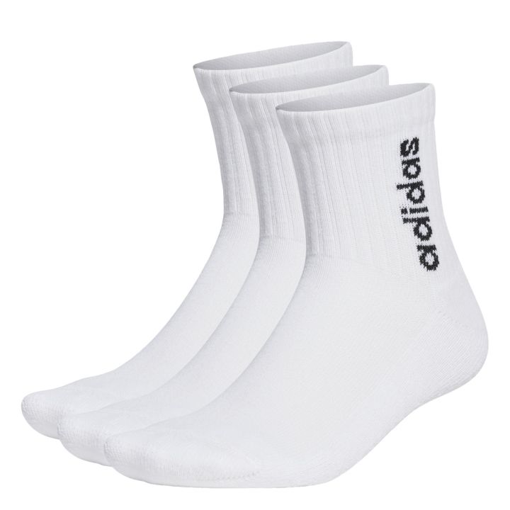 adidas Linear Vertical Logo Half-Crew Cushioned Socks 3 Pairs HT3439 ...